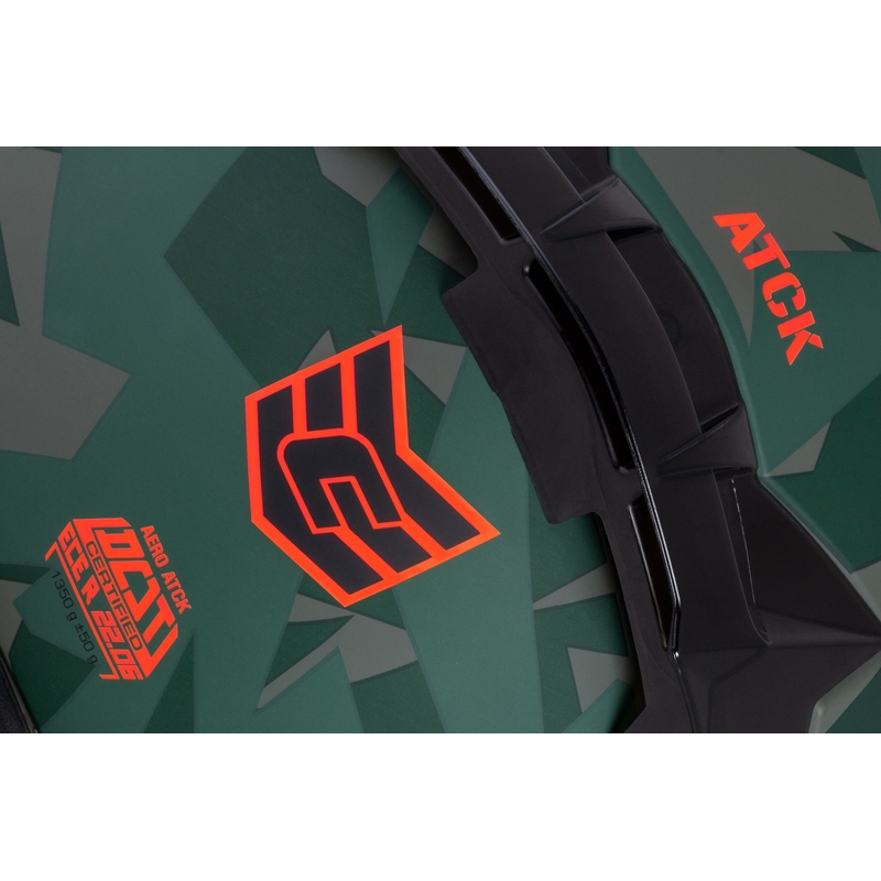 Cassida Aero ATCK camo πράσινο-μαύρο-γκρι-πορτοκαλί ολοκληρωμένο κράνος μοτοσικλέτας
