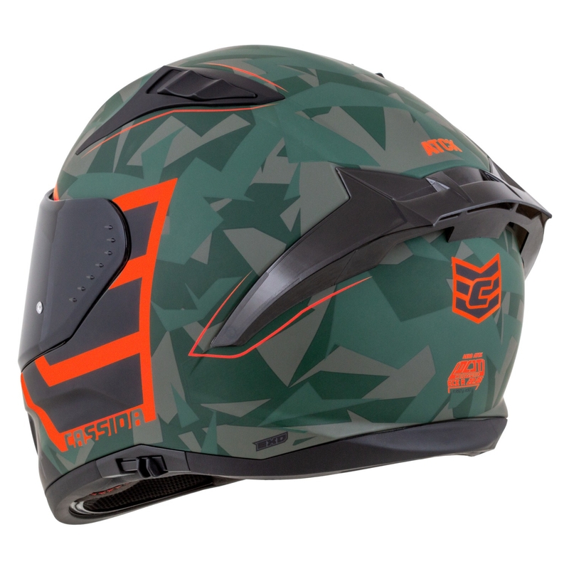 Cassida Aero ATCK camo πράσινο-μαύρο-γκρι-πορτοκαλί ολοκληρωμένο κράνος μοτοσικλέτας