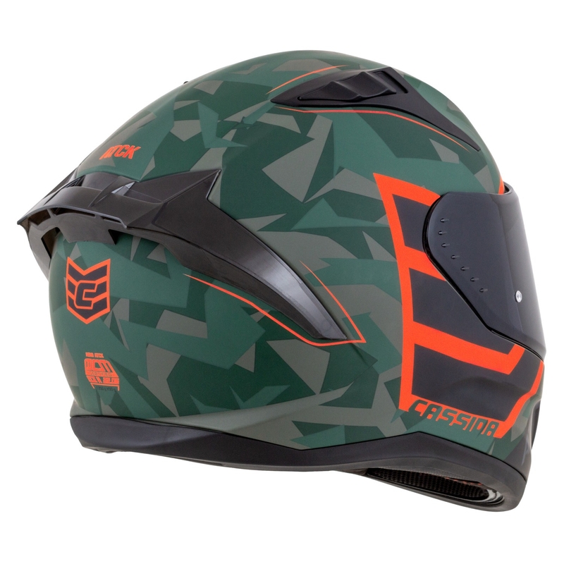 Cassida Aero ATCK camo πράσινο-μαύρο-γκρι-πορτοκαλί ολοκληρωμένο κράνος μοτοσικλέτας