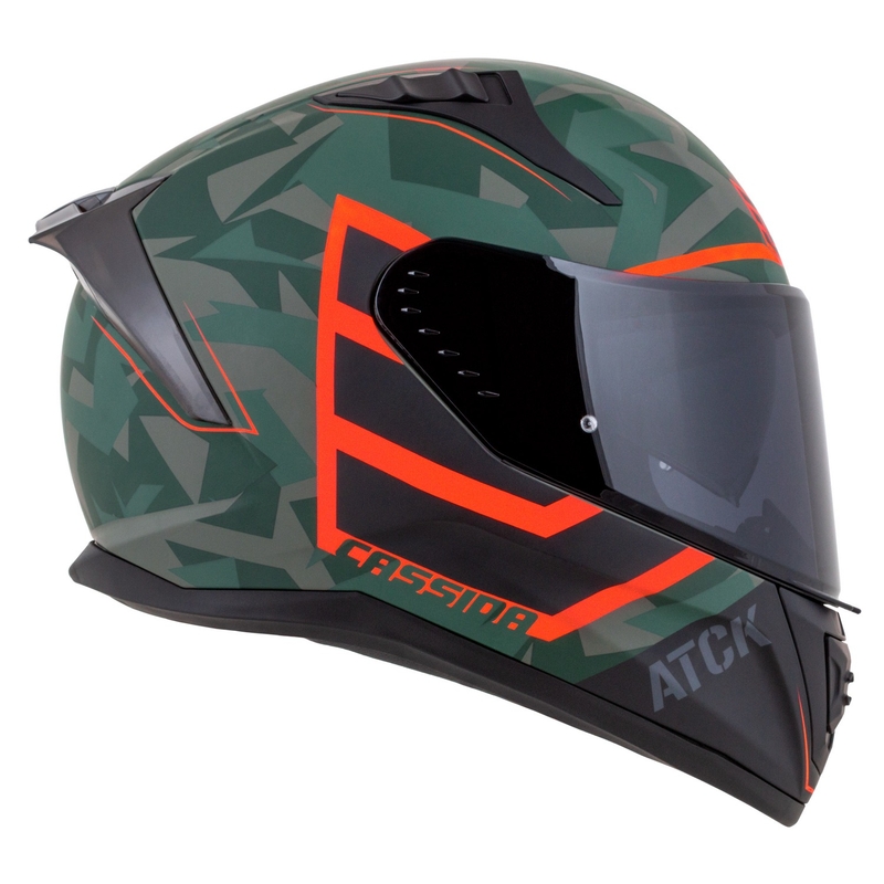 Cassida Aero ATCK camo πράσινο-μαύρο-γκρι-πορτοκαλί ολοκληρωμένο κράνος μοτοσικλέτας