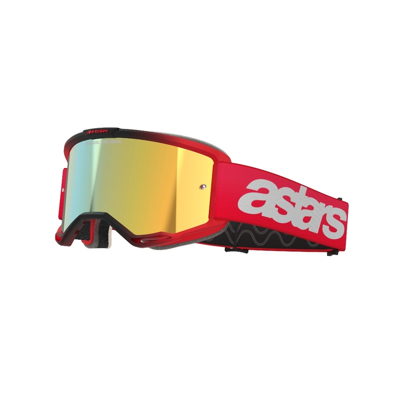 Γυαλιά motocross Alpinestars Vision 5 Blaze κόκκινα με χρυσό plexi καθρέφτη