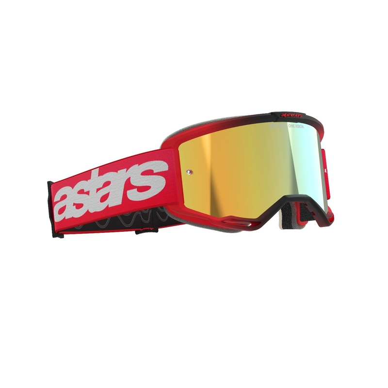 Γυαλιά motocross Alpinestars Vision 5 Blaze κόκκινα με χρυσό plexi καθρέφτη
