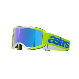 Alpinestars Vision 5 Blaze fluo κίτρινο-μπλε γυαλιά motocross με καθρέφτη μπλε plexi