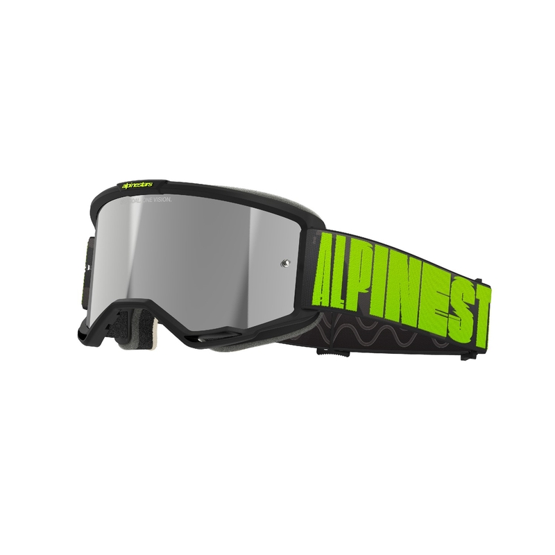 Alpinestars Vision 5 Hollow γκρι-κίτρινα γυαλιά motocross με καθρέφτη ασημί plexi