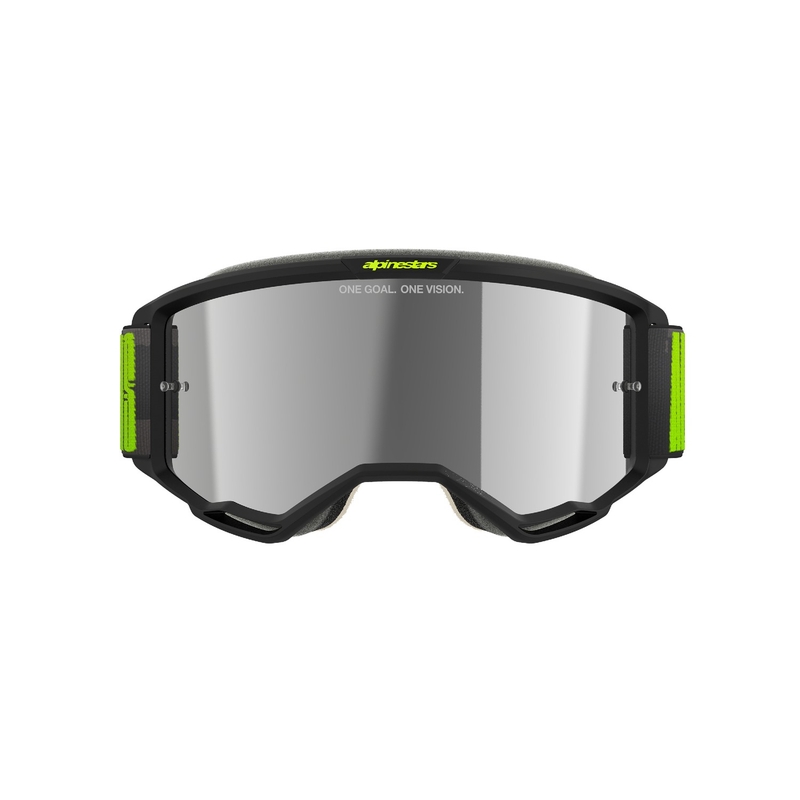 Alpinestars Vision 5 Hollow γκρι-κίτρινα γυαλιά motocross με καθρέφτη ασημί plexi