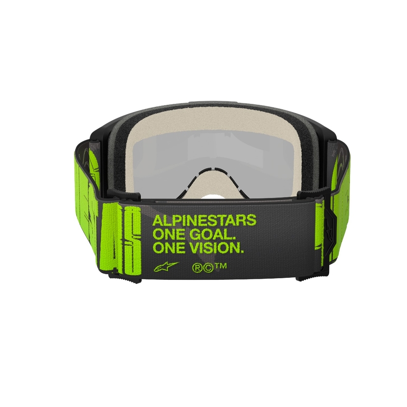 Alpinestars Vision 5 Hollow γκρι-κίτρινα γυαλιά motocross με καθρέφτη ασημί plexi
