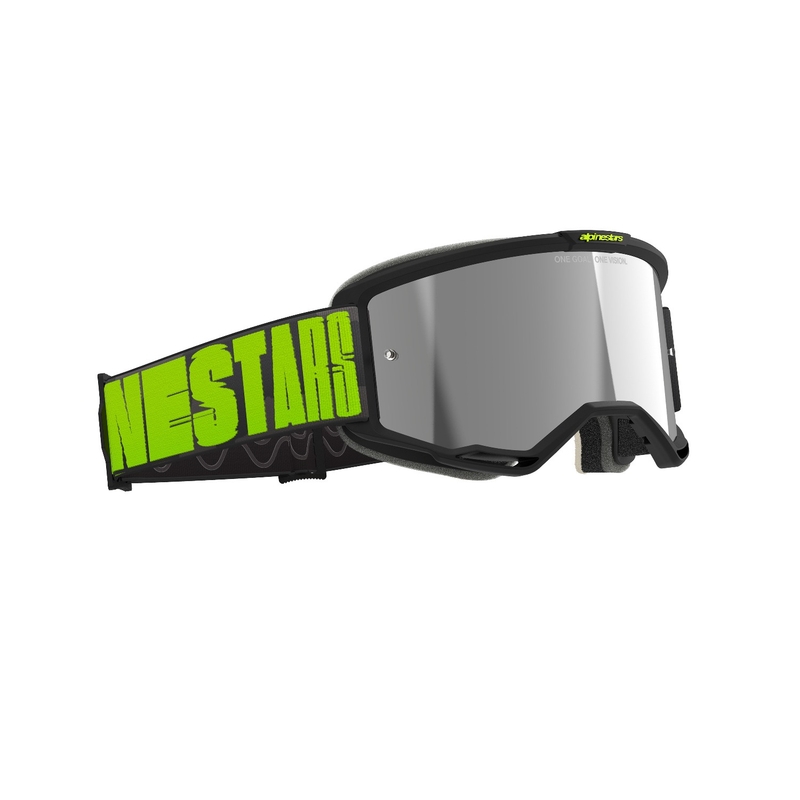 Alpinestars Vision 5 Hollow γκρι-κίτρινα γυαλιά motocross με καθρέφτη ασημί plexi