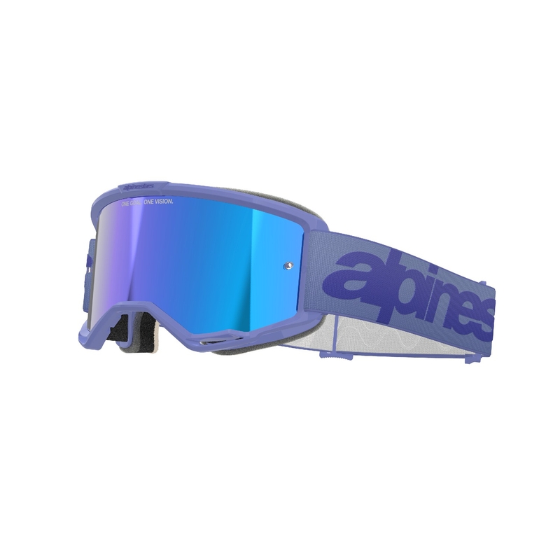 Γυαλιά motocross Alpinestars Vision 5 Wordmark μοβ με καθρέφτη μπλε plexi