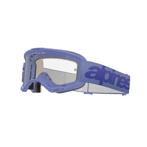 Γυαλιά motocross Alpinestars Vision 5 Wordmark μοβ με διαφανές πλεξιγκλάς