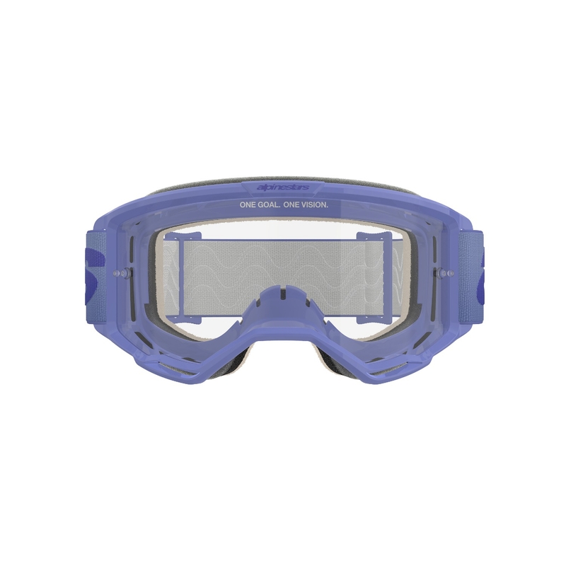 Γυαλιά motocross Alpinestars Vision 5 Wordmark μοβ με διαφανές πλεξιγκλάς