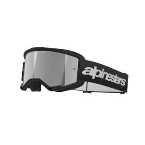 Γυαλιά motocross Alpinestars Vision 3 Wordmark μαύρα με ασημί plexi καθρέφτη