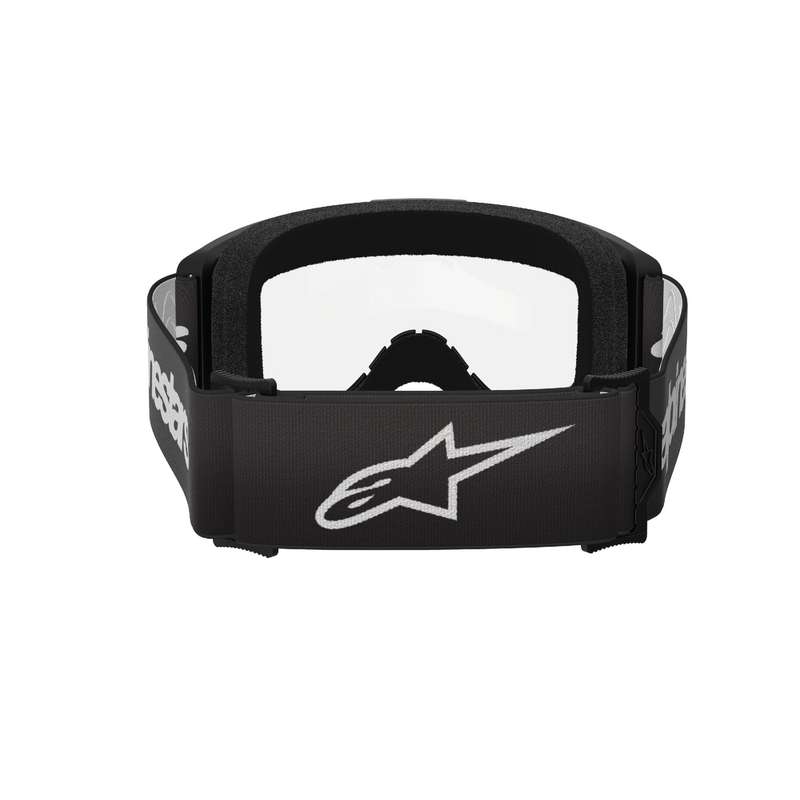 Γυαλιά motocross Alpinestars Vision 3 Wordmark μαύρα με διάφανο πλεξιγκράμ
