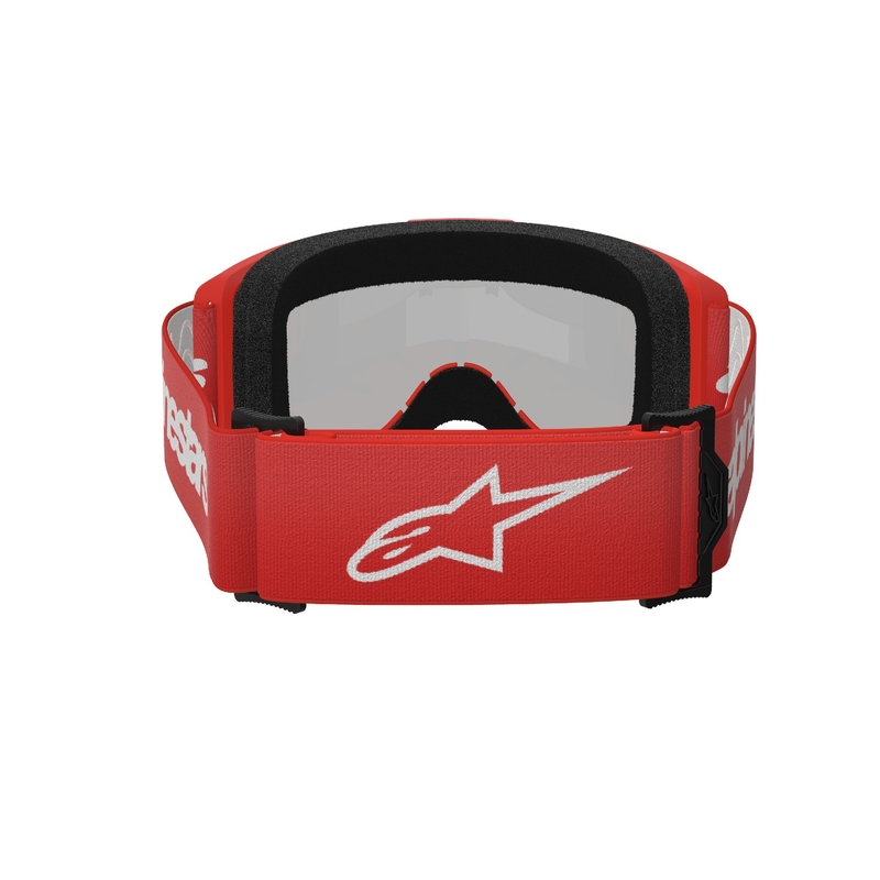 Alpinestars Vision 3 Wordmark γυαλιά motocross κόκκινα με ασημί ακτινωτό φακό