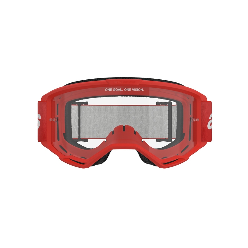 Alpinestars Vision 3 Wordmark κόκκινα γυαλιά motocross με διαφανές πλεξιγκλάς