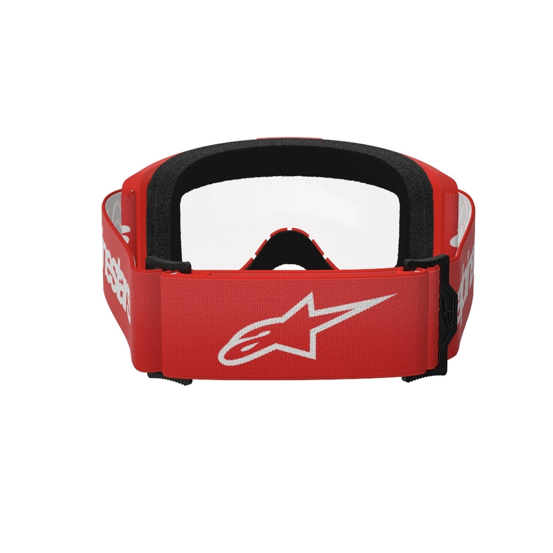Alpinestars Vision 3 Wordmark κόκκινα γυαλιά motocross με διαφανές πλεξιγκλάς
