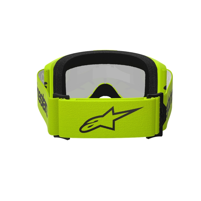 Alpinestars Vision 3 Wordmark fluo κίτρινα γυαλιά motocross με ασημί ακτινωτό φακό