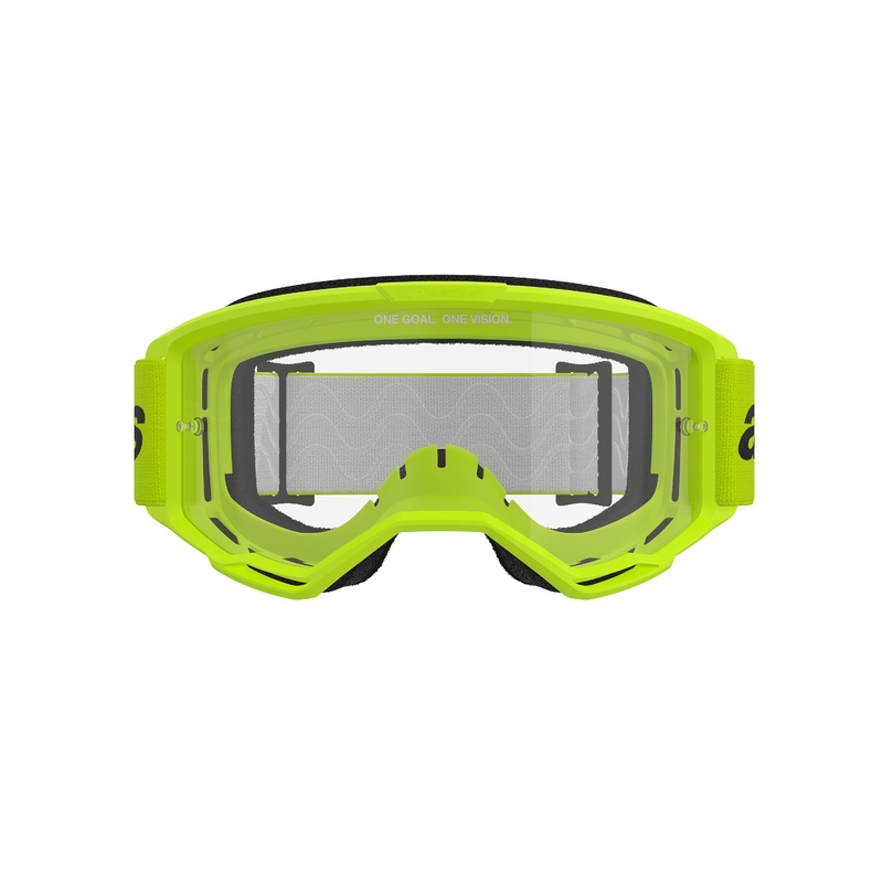 Alpinestars Vision 3 Wordmark fluo κίτρινα γυαλιά motocross με διαφανή plexi