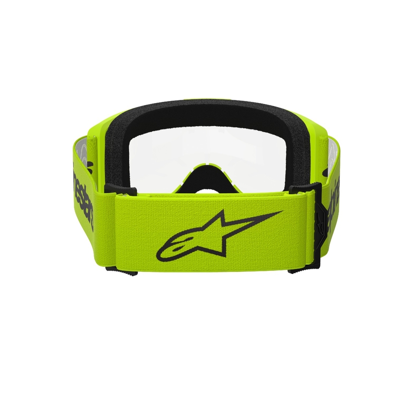 Alpinestars Vision 3 Wordmark fluo κίτρινα γυαλιά motocross με διαφανή plexi