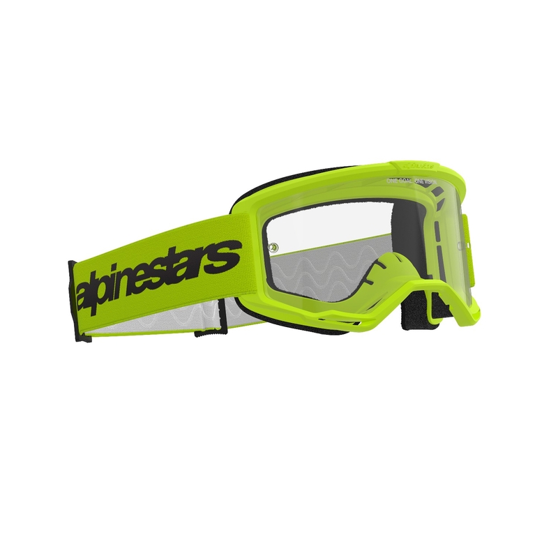 Alpinestars Vision 3 Wordmark fluo κίτρινα γυαλιά motocross με διαφανή plexi