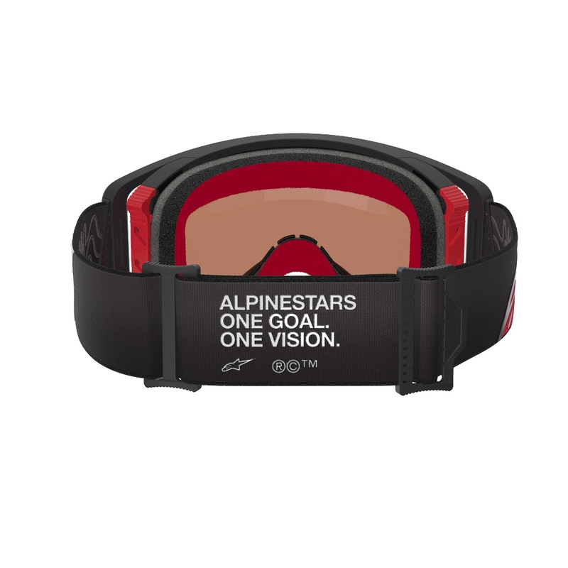 Alpinestars Supertech Corp μαύρα και κόκκινα γυαλιά motocross με ασημί φακό με καθρέφτη