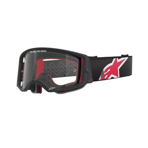 Alpinestars Supertech Corp μαύρα και κόκκινα γυαλιά motocross με διαφανή φακό