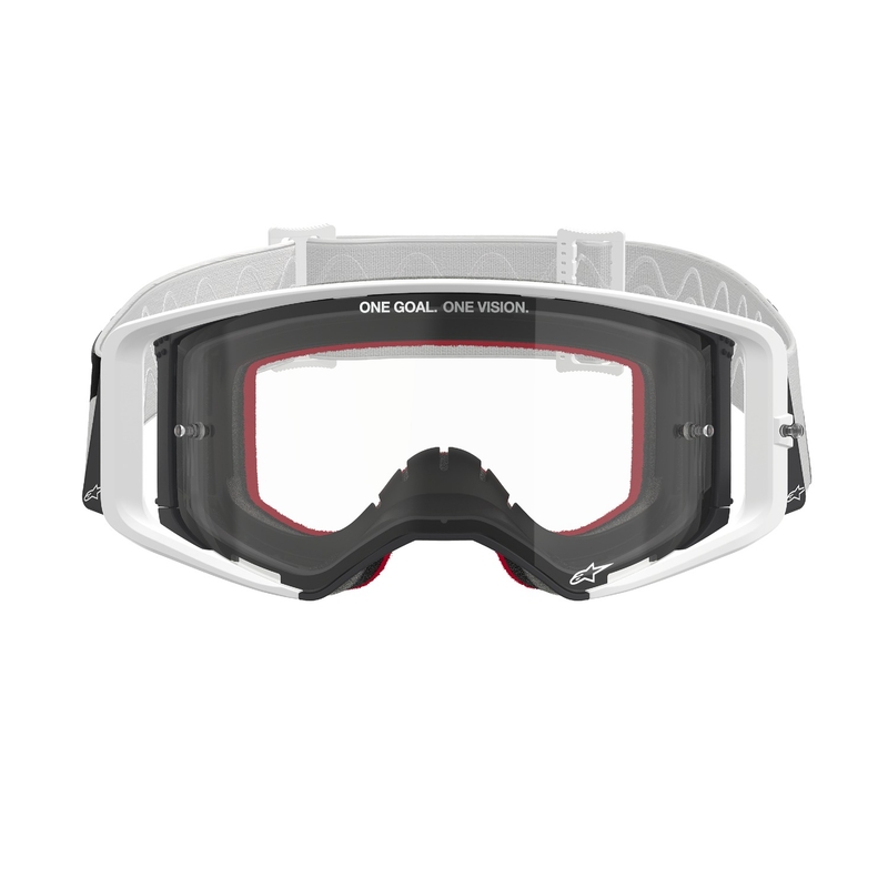 Alpinestars Supertech Corp λευκά γυαλιά motocross με διαφανή φακό