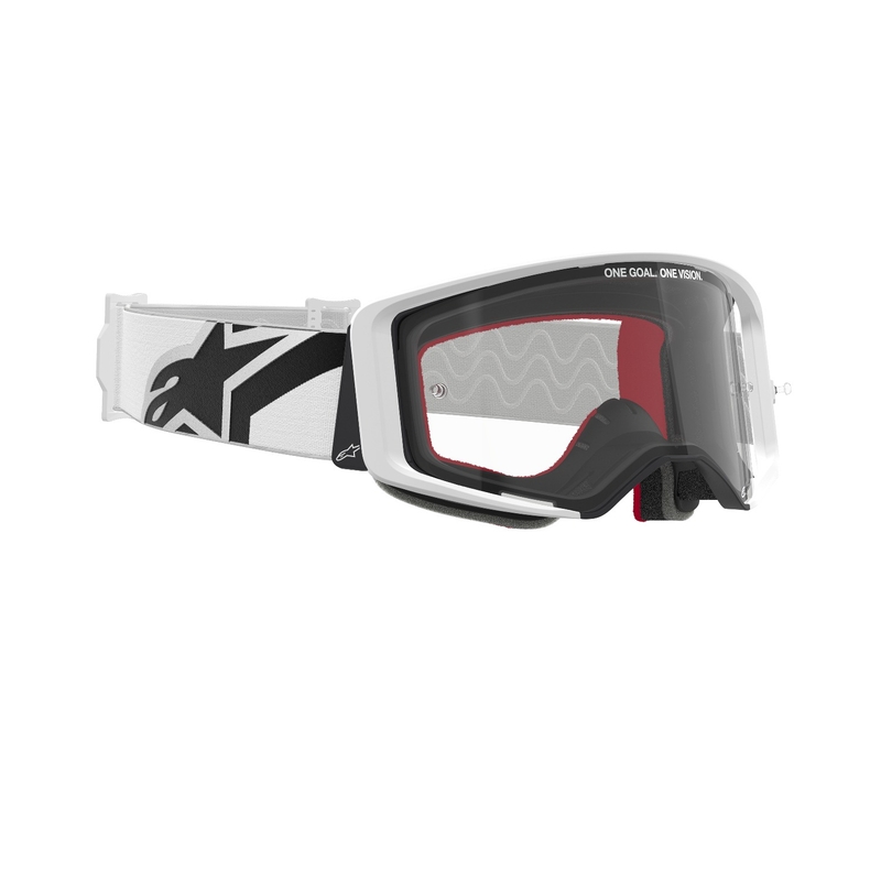 Alpinestars Supertech Corp λευκά γυαλιά motocross με διαφανή φακό