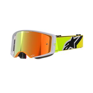 Alpinestars Supertech Corp fluo κίτρινο-γκρι γυαλιά motocross με κόκκινο φακό με καθρέφτη