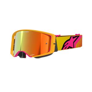 Alpinestars Supertech Corp γυαλιά motocross κίτρινο-ροζ με κόκκινο φακό με καθρέφτη