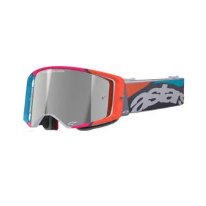 Γυαλιά motocross Alpinestars Supertech Stream γκρι-πολύχρωμα με ασημί φακό καθρέφτη