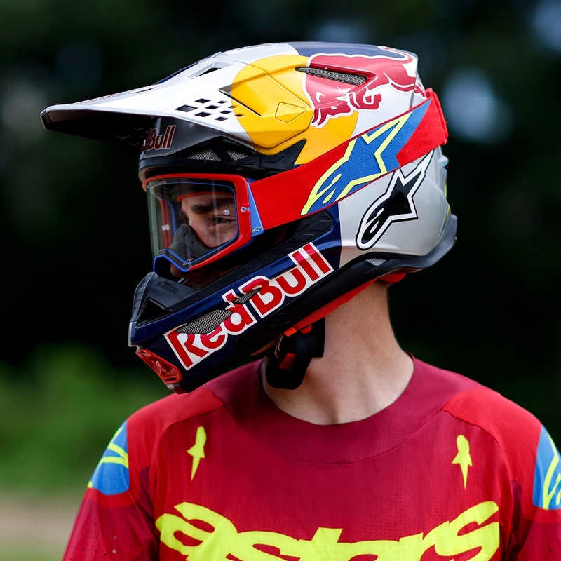 Γυαλιά motocross Alpinestars Supertech Stream γκρι-πολύχρωμα με ασημί φακό καθρέφτη