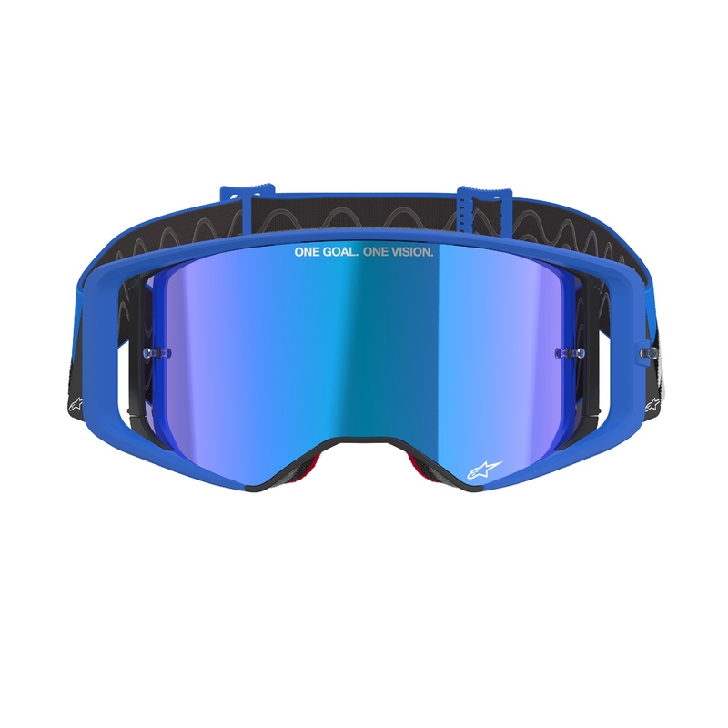 Alpinestars Supertech Stream μπλε γυαλιά motocross με μπλε φακό με καθρέφτη