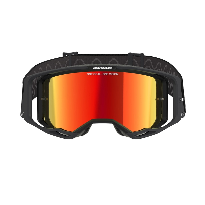 Alpinestars Vision 8 Corp γυαλιά motocross μαύρα με κόκκινο φακό καθρέφτη