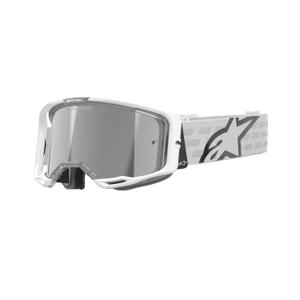 Γυαλιά motocross Alpinestars Vision 8 Corp λευκά με ασημί φακό καθρέφτη