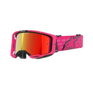 Alpinestars Vision 8 Corp Γυαλιά Motocross ροζ με κόκκινο φακό καθρέφτη