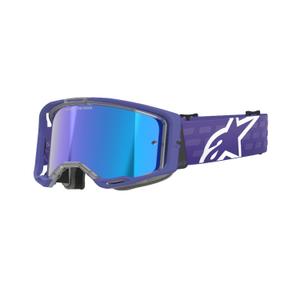Γυαλιά motocross Alpinestars Vision 8 Corp μοβ με μπλε φακό καθρέφτη
