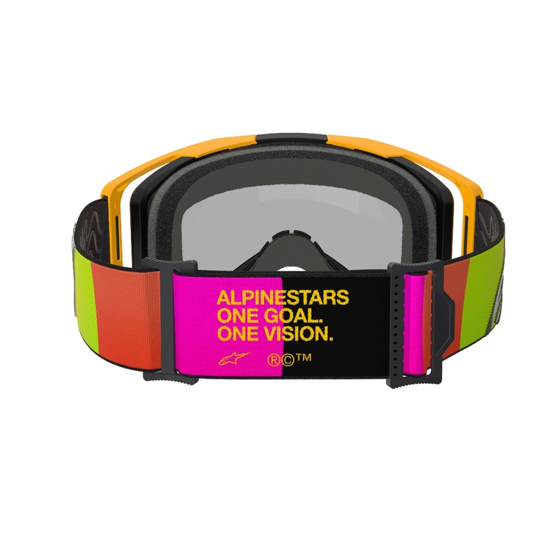 Alpinestars Vision 8 Corp γυαλιά motocross κίτρινο-ροζ με κόκκινο φακό με καθρέφτη