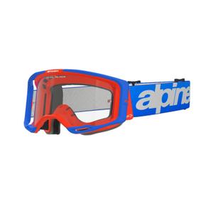 Alpinestars Vision 8 Wordmark γυαλιά motocross μπλε-πορτοκαλί με διαφανή φακό