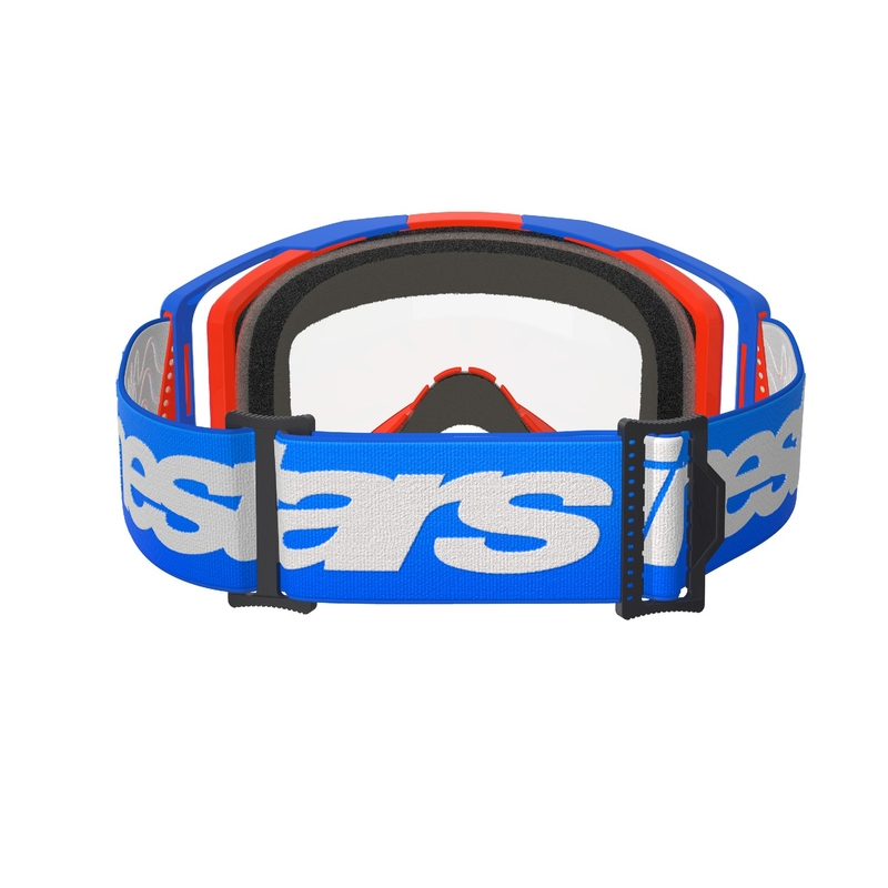 Alpinestars Vision 8 Wordmark γυαλιά motocross μπλε-πορτοκαλί με διαφανή φακό
