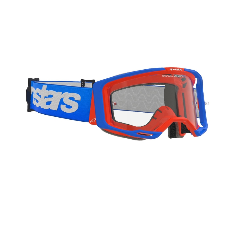 Alpinestars Vision 8 Wordmark γυαλιά motocross μπλε-πορτοκαλί με διαφανή φακό