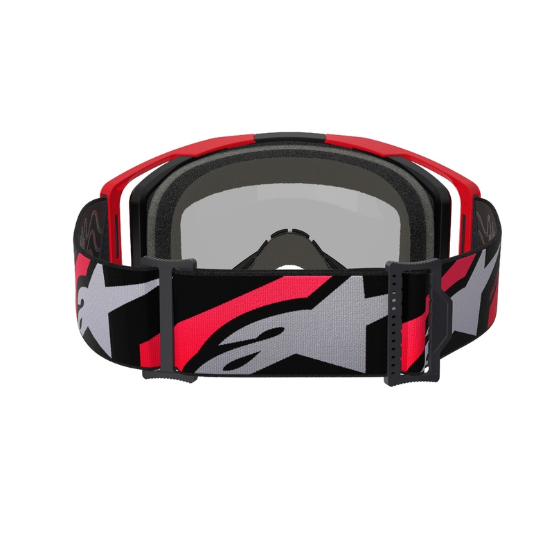 Alpinestars Vision 8 Luar κόκκινα και μαύρα γυαλιά motocross με ασημί φακό με καθρέφτη