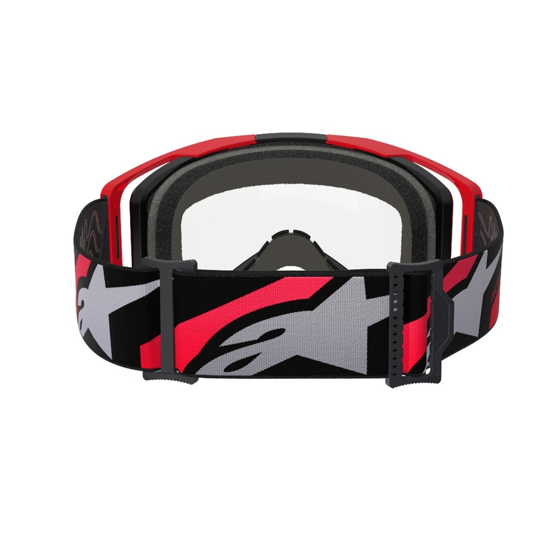 Alpinestars Vision 8 Luar κόκκινα και μαύρα γυαλιά motocross με διαφανή φακό