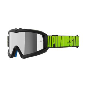 Alpinestars Vision Youth Hollow γυαλιά motocross μαύρα-ανθρακί-κίτρινο φλούο με ασημί φακό καθρέφτη