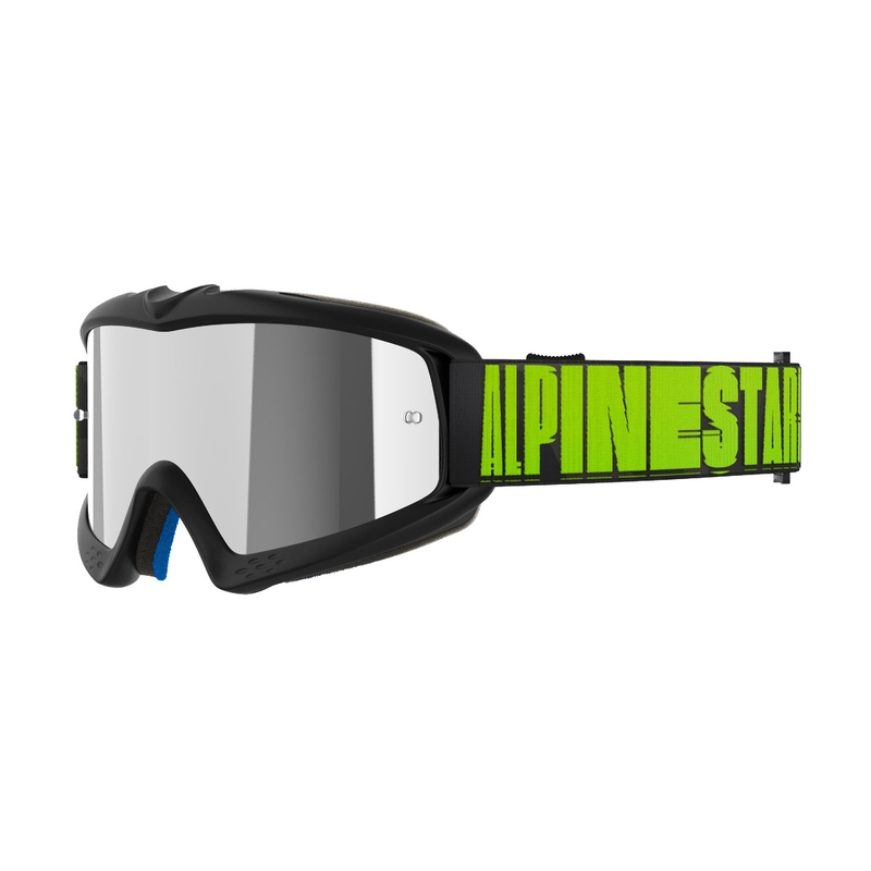 Alpinestars Vision Youth Hollow γυαλιά motocross μαύρα-ανθρακί-κίτρινο φλούο με ασημί φακό καθρέφτη