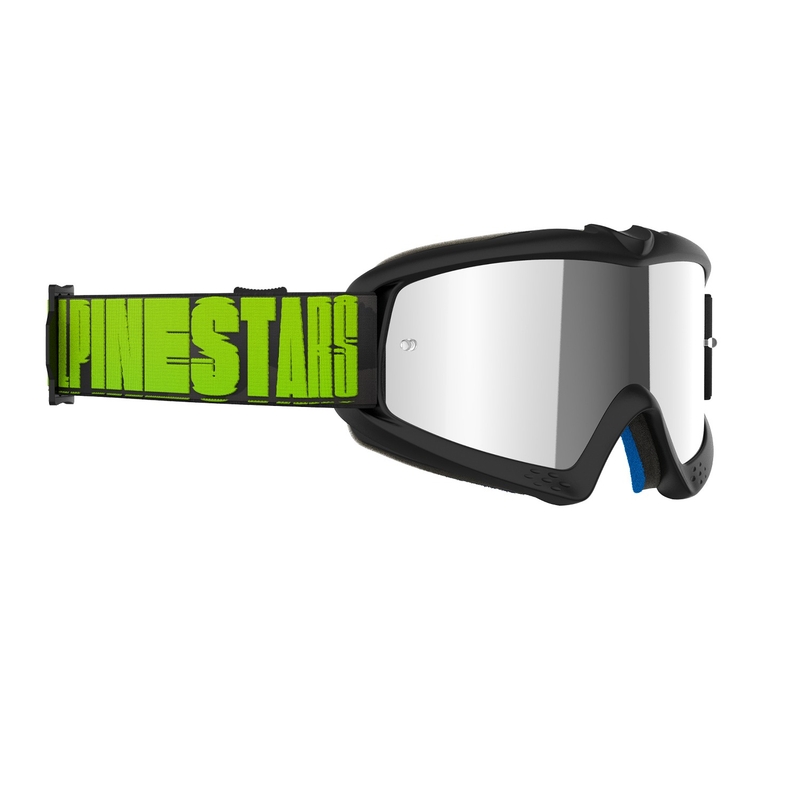 Alpinestars Vision Youth Hollow γυαλιά motocross μαύρα-ανθρακί-κίτρινο φλούο με ασημί φακό καθρέφτη