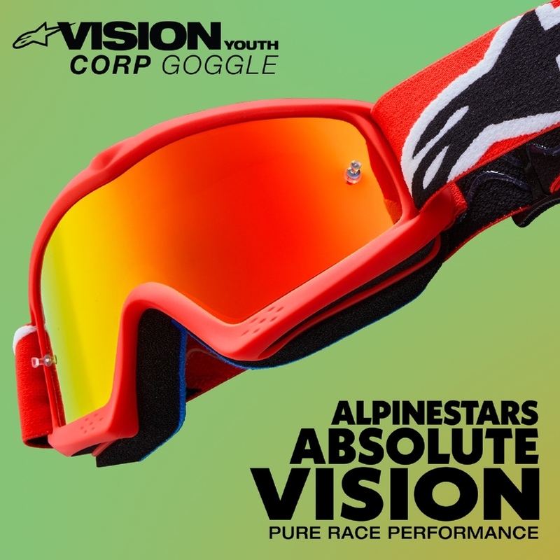 Alpinestars Vision Youth Blaze μπλε παιδικά γυαλιά motocross με μπλε φακό με καθρέφτη