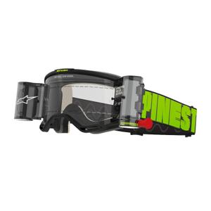 Alpinestars Vision 5 Hollow ROLL-OFF Wide Vision γυαλιά motocross γκρι-φλούο κίτρινο με διαφανή plexi