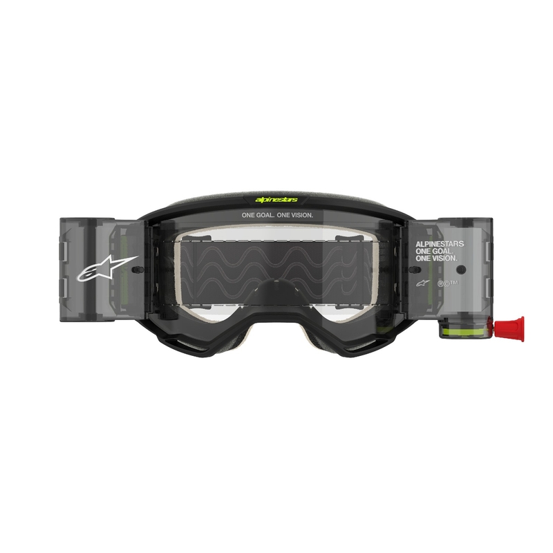 Alpinestars Vision 5 Hollow ROLL-OFF Wide Vision γυαλιά motocross γκρι-φλούο κίτρινο με διαφανή plexi