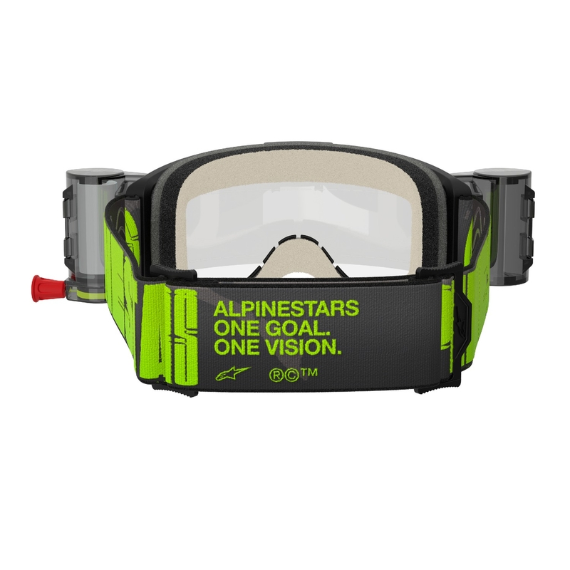 Alpinestars Vision 5 Hollow ROLL-OFF Wide Vision γυαλιά motocross γκρι-φλούο κίτρινο με διαφανή plexi
