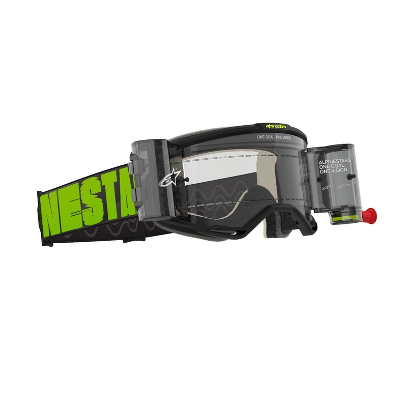Alpinestars Vision 5 Hollow ROLL-OFF Wide Vision γυαλιά motocross γκρι-φλούο κίτρινο με διαφανή plexi